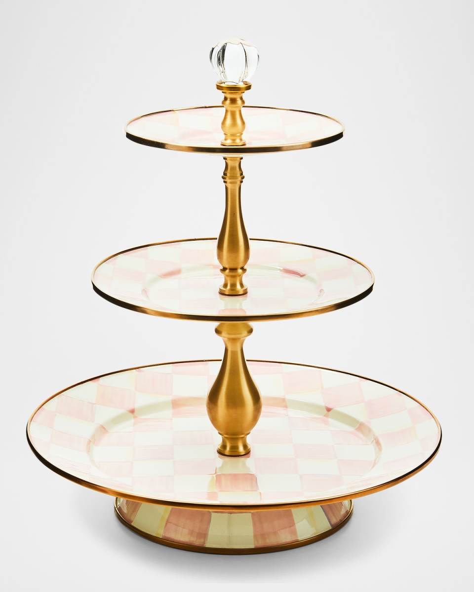 Rosy Check Three-Tier Sweet Stand
